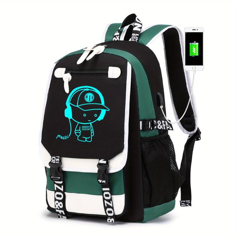 Cute Cartoon Backpack with USB Charging Port