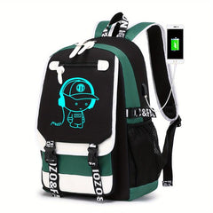 Cute Cartoon Backpack with USB Charging Port
