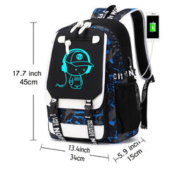 Cute Cartoon Backpack with USB Charging Port