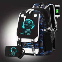 Cute Cartoon Backpack with USB Charging Port
