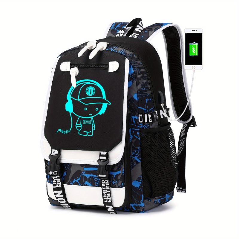 Cute Cartoon Backpack with USB Charging Port