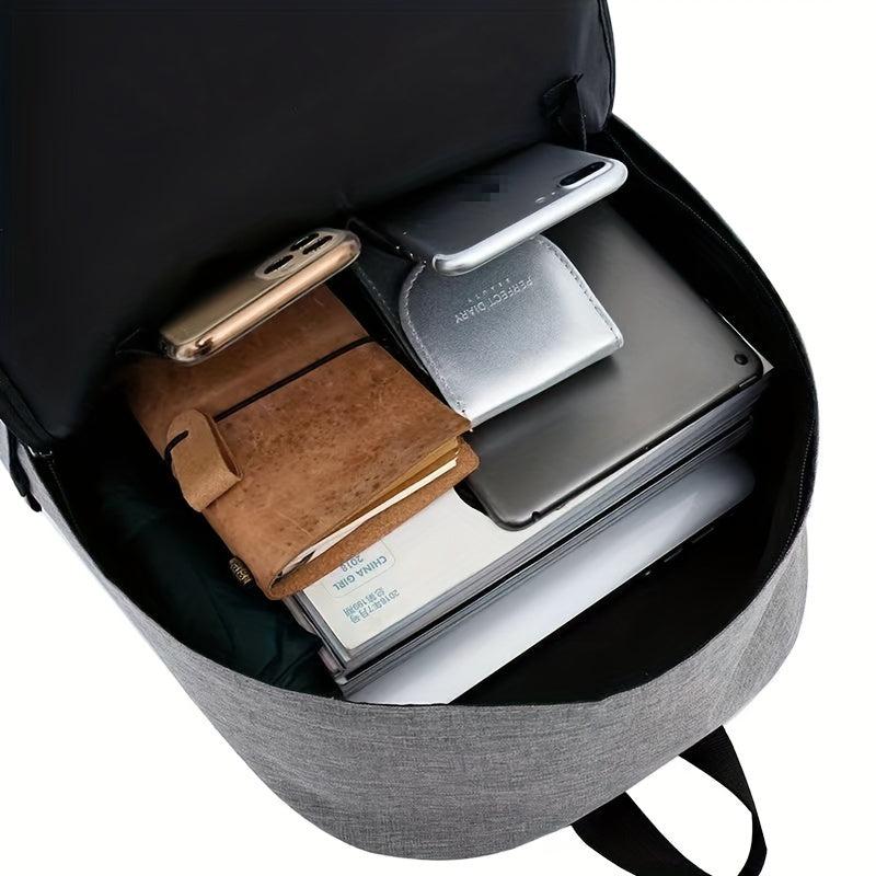 Grey Men's Backpack Large Capacity Computer Backpack