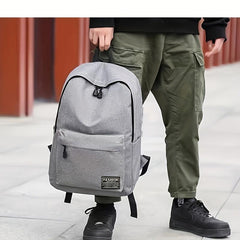 Grey Men's Backpack Large Capacity Computer Backpack