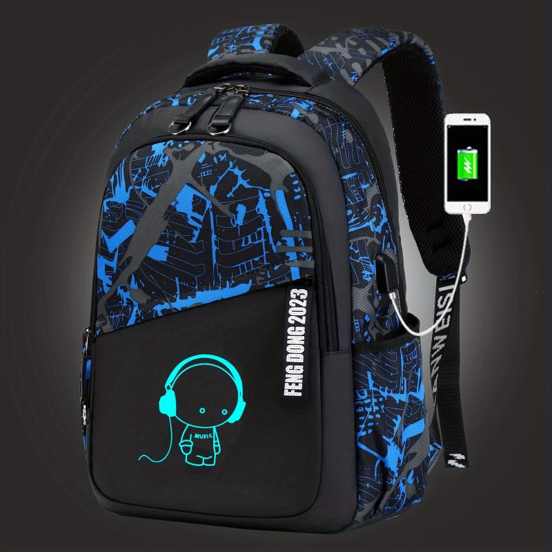 Casual Backpack School Bag With USB Charging Port Large Capacity
