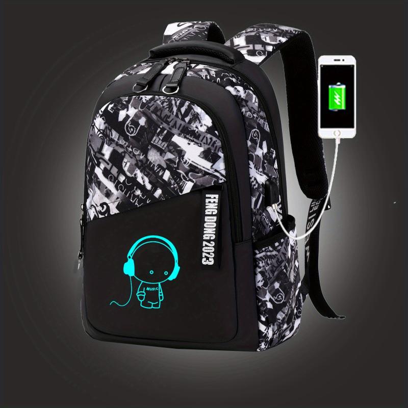 Casual Backpack School Bag With USB Charging Port Large Capacity
