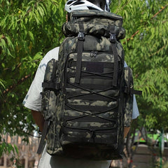 80L Camo Waterproof Tactical Backpack for Hiking Mountaineering