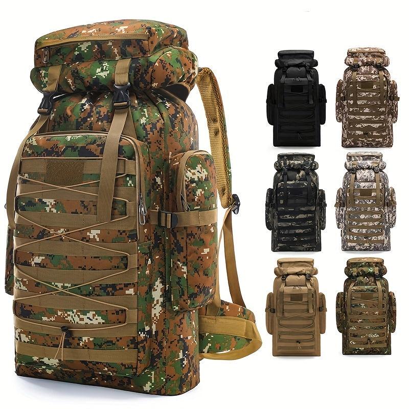 80L Camo Waterproof Tactical Backpack for Hiking Mountaineering