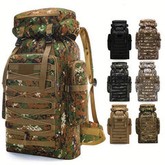 80L Camo Waterproof Tactical Backpack for Hiking Mountaineering