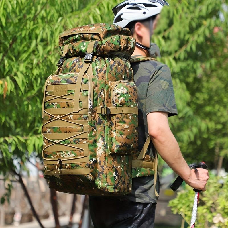 80L Camo Waterproof Tactical Backpack for Hiking Mountaineering