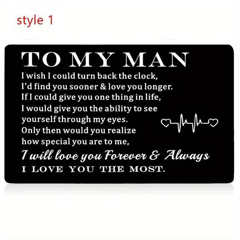 Never Forget That I Love You Engraved Aluminum Alloy Wallet Insert Card