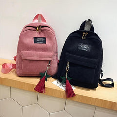 Casual Corduroy Backpack School Bag
