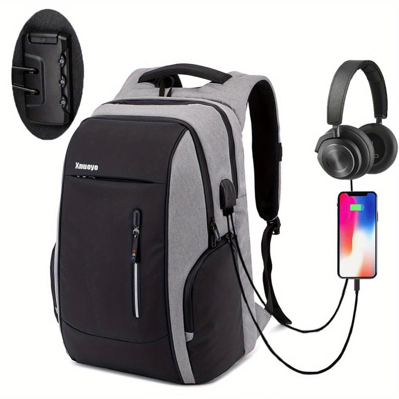 Anti Theft Travel Laptop Backpack USB Charging Port