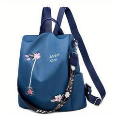 Embroidered Backpack Women's Oxford Cloth Anti-theft Travel Bag
