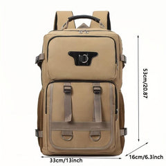 Men's Functional Canvas Backpack Large Capacity Outdoor Travel Backpack