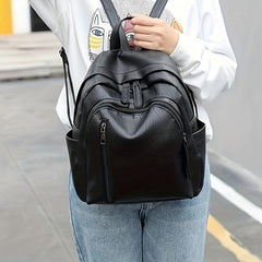 Small PU Leather Backpack for College Student, Commuter, Women's Bag