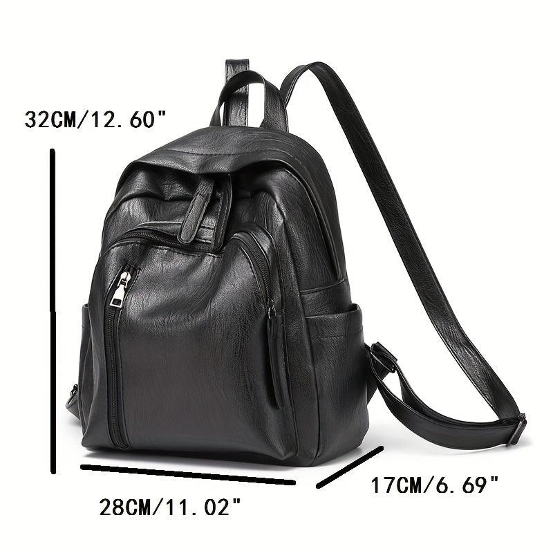 Small PU Leather Backpack for College Student, Commuter, Women's Bag