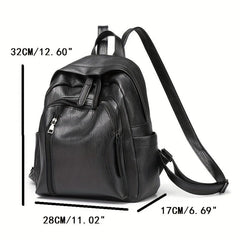 Small PU Leather Backpack for College Student, Commuter, Women's Bag