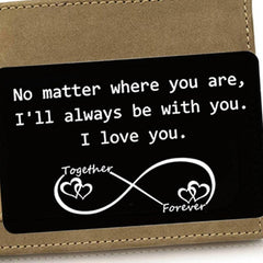 Engraved I Love You Wallet Card Insert Groom Gift Anniversary Boyfriend