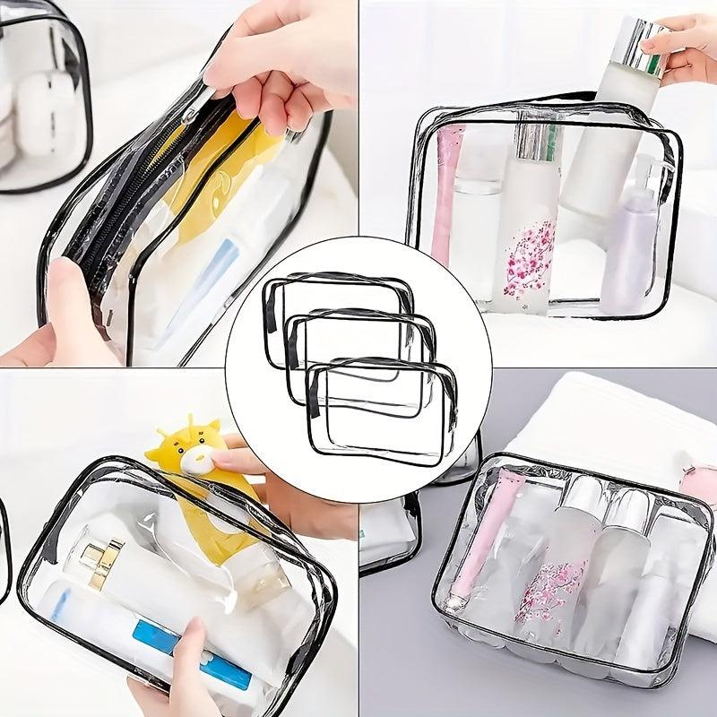 Clear Zipper Cosmetic Bag Portable Travel Toiletry Bag