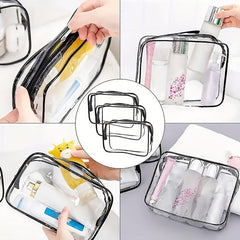 Clear Zipper Cosmetic Bag Portable Travel Toiletry Bag