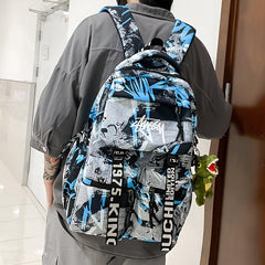 Street Graffiti Backpack Large Capacity Student Schoolbag