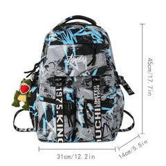 Street Graffiti Backpack Large Capacity Student Schoolbag