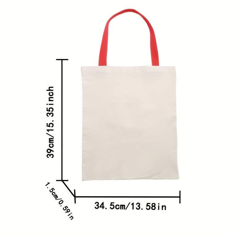 Snowman Pattern Canvas Shoulder Bag Eco Friendly Shopping Tote