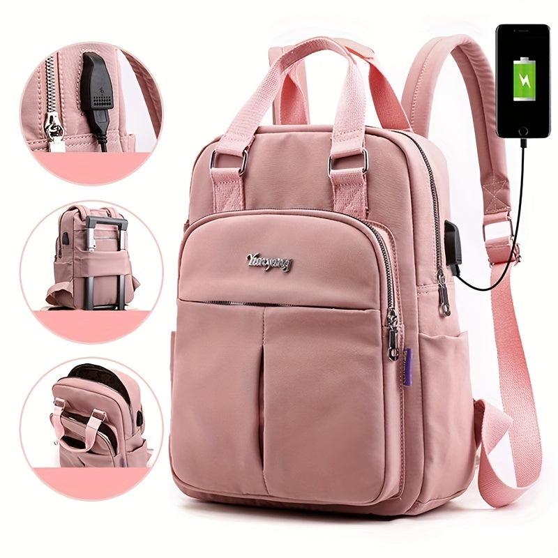 USB Charging School Backpack Anti-theft Pocket