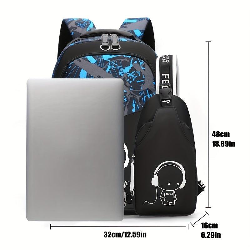 Children's Primary School Backpack Large Capacity with Luminous Pattern