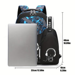 Children's Primary School Backpack Large Capacity with Luminous Pattern