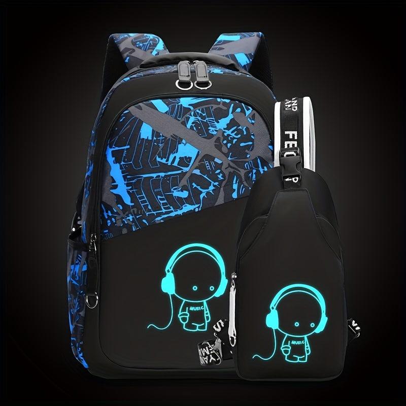 Children's Primary School Backpack Large Capacity with Luminous Pattern
