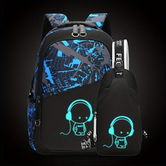 Children's Primary School Backpack Large Capacity with Luminous Pattern