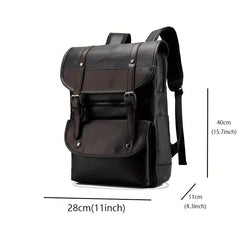 Vintage Large Capacity PU Leather Shoulder Bag Backpack Waterproof