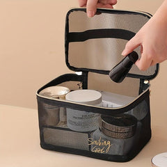 Large Capacity Mesh Cosmetic Bag Travel Toiletry Wash Bag