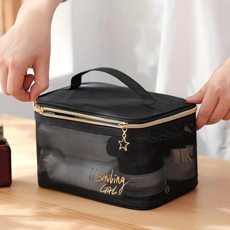 Large Capacity Mesh Cosmetic Bag Travel Toiletry Wash Bag