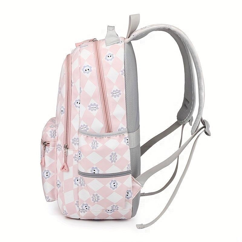 Cartoon Flower School Bag For Women Primary School Students Backpack
