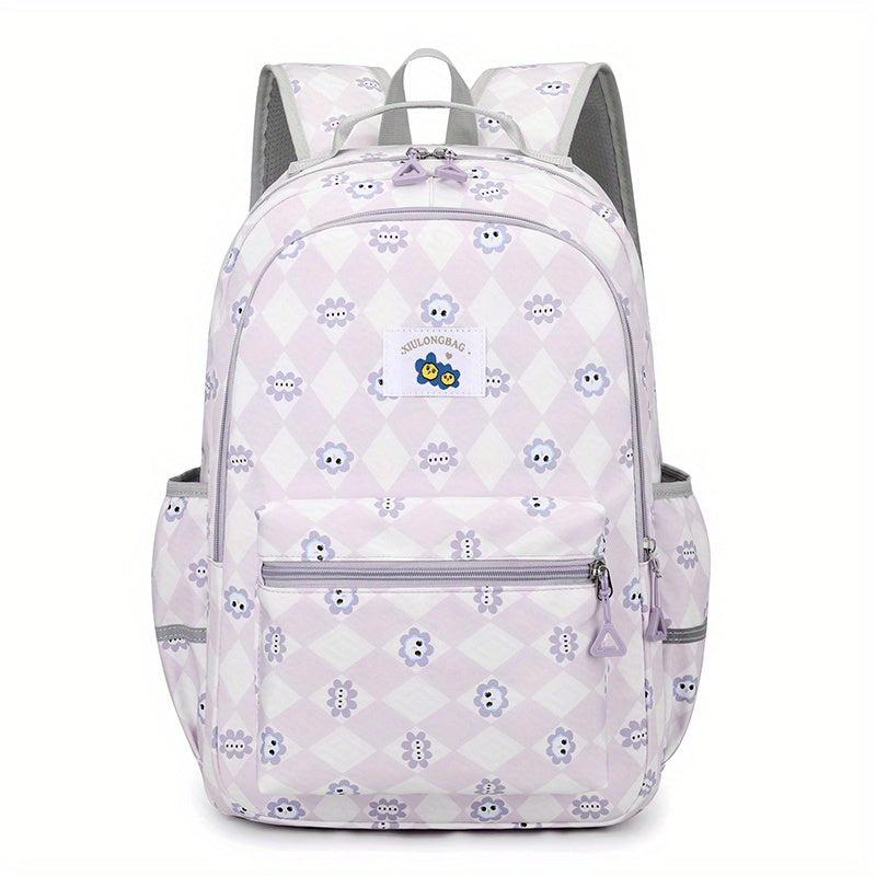 Cartoon Flower School Bag For Women Primary School Students Backpack