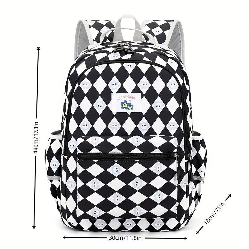 Cartoon Flower School Bag For Women Primary School Students Backpack