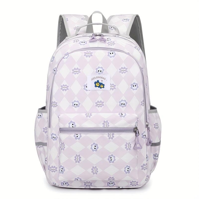 Cartoon Flower School Bag For Women Primary School Students Backpack