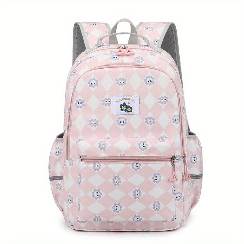 Cartoon Flower School Bag For Women Primary School Students Backpack