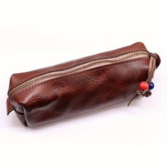 Vintage Cowhide Coin Purse Large Capacity Storage Bag Glasses Bag
