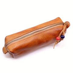 Vintage Cowhide Coin Purse Large Capacity Storage Bag Glasses Bag