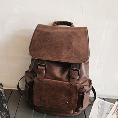 Men's Large Backpack High School Students Schoolbag Vintage Travel Backpack