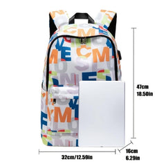 Harajuku Style USB Backpack for School College