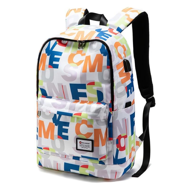 Harajuku Style USB Backpack for School College