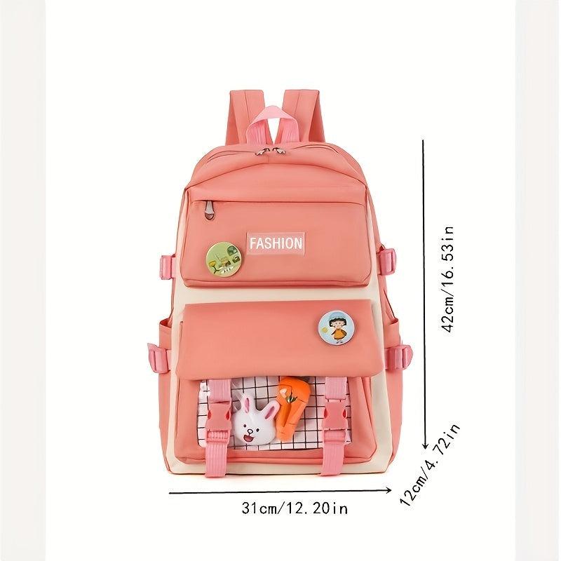 4pcs Backpack Crossbody Bag Handbag And Pen Bag Set Student Schoolbag