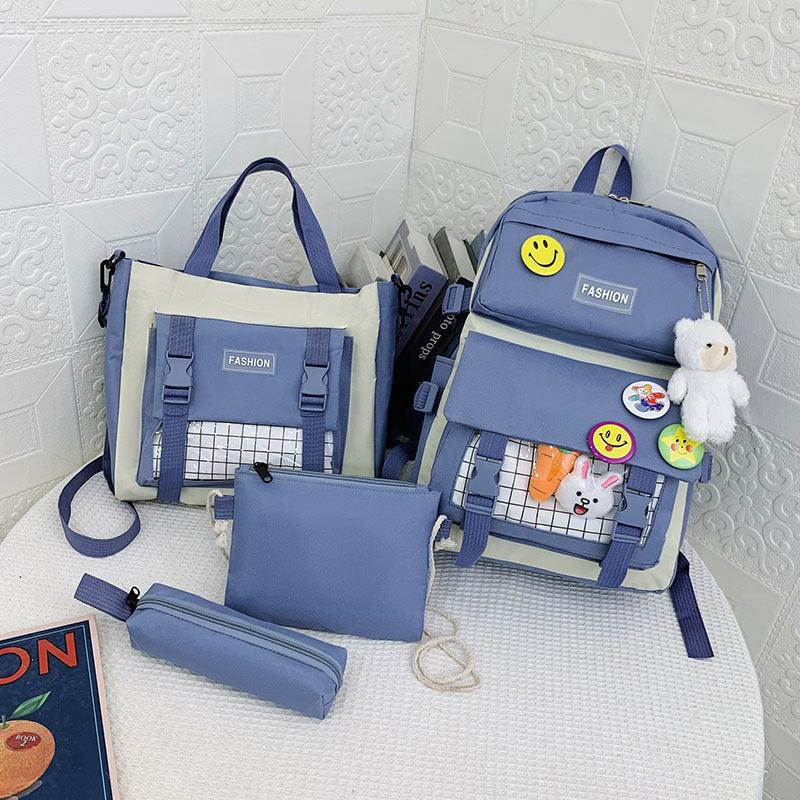 4pcs Backpack Crossbody Bag Handbag And Pen Bag Set Student Schoolbag