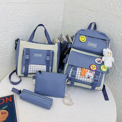 4pcs Backpack Crossbody Bag Handbag And Pen Bag Set Student Schoolbag