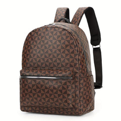 Windmill Print PU Outdoor Travel Casual Backpack