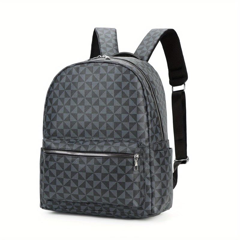 Windmill Print PU Outdoor Travel Casual Backpack